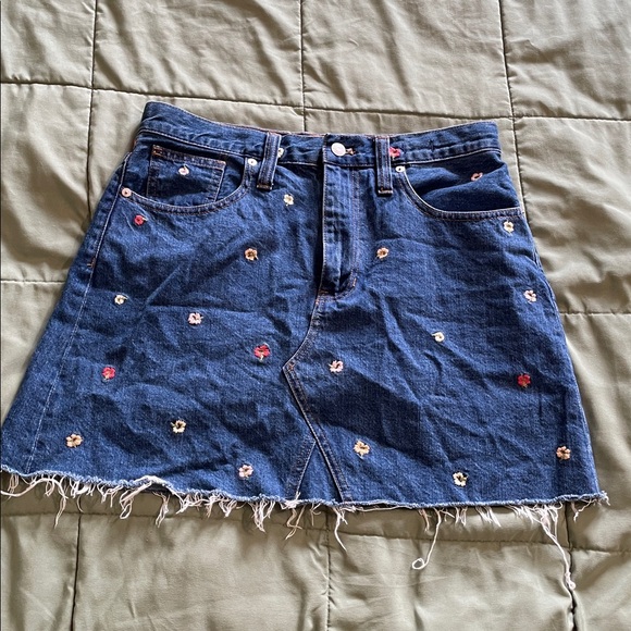 Madewell Embroidered Denim Mini Skirt - Picture 3 of 15